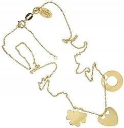 Lovrin Ezüstözött, aranyozott női nyaklánc 925-ös négylevelű lóhere szív elegáns divatos minta (Lovrin 53748)