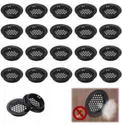  20x Szekrényszellőztető fi 35mm Fekete Fém szekrényszellőztető (Otwór wydechowy 35mm)