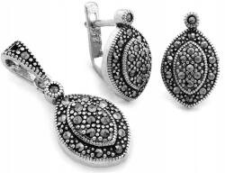 Lovrin Elegáns 925-ös oxidált ezüst szett cirkóniákkal ajándékba (Lovrin)