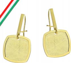 Lovrin 925-ös sterling ezüst fülbevaló, aranyozott, geometrikus, angol kapcsos, ajándék