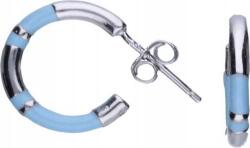 Lovrin Ezüst 925 karika fülbevaló kék zománccal 2, divatos minta ajándékba (Lovrin 46505)