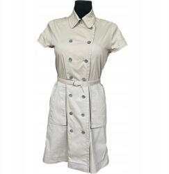  René Lezard Női Kabát Stílusos Kényelmes Rövid Ujjú Bézs 36-os méret (UB000656)