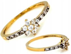 Lovrin Női gyűrű virág mintával 585 14k arany cirkónia kövekkel, súlya 1.35g, 15-ös méret, divatos (62153642)
