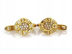Lovrin Arany fülbevaló 585, gazdagon díszítve cirkóniákkal, angolkapcsos, divatos