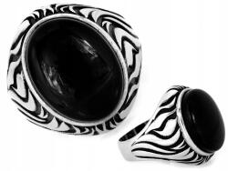 Lovrin Modern, ezüst 925-ös, oxidált fekete ovális fejű pecsétgyűrű, 8.15g, R19 (55149719)