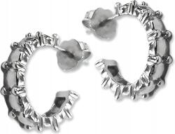 Lovrin 925-ös ezüst fülbevaló, díszített karikákkal, modern bedugós, ajándék