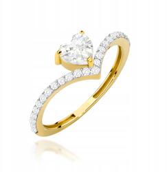 Fugart Arany Gyűrű 585 Eljegyzési Szív Cirkónia Köves Ingyenes Gravírozás r20 (FP8-P00419-585)