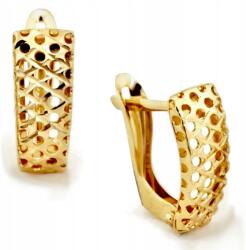 Lovrin Arany fülbevaló 375 lemez áttört mintás divatos ajándékba 9k angol kapcsos (Lovrin)