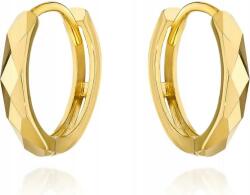 Lovrin Arany fülbevaló 585, gyémántozott karika, zsanéros zár, ajándékba, divatos, 14K