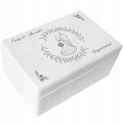 Creative Deco Esküvői doboz gravírozással Esküvői ajándék üdvözlő boríték 30x20x14cm (JANCDSD130BCUSTOMWEDMANWOMANFBM-W)