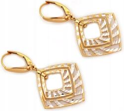 Lovrin Arany fülbevaló, lógós, rombusz alakú, fehér arany, 4, 51g, 14 karátos, hosszú, elegáns