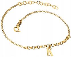 Lovrin Ezüstözött aranyozott 925-ös ezüst karkötő K betűvel 1, 80g modern divatos minta (Lovrin 49723)