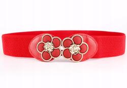 EdiBazzar Öv Női Rugalmas Öv Ruha Övhöz Virágos Csat Piros Egyszínű Divatos (5905884024249)