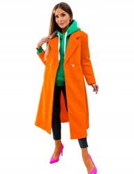  Elegáns, gyapjú női kabát oversize őszi/téli Narancssárga (EB24052)