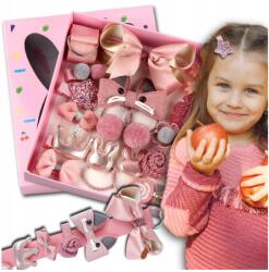 EdiBazzar Hajgumik és csatok szett lányoknak, gyerekeknek, ajándékba 18 db (Zestaw spinek gumek 18 szt do włosów)