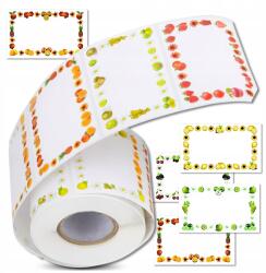  Gyümölcsös Matricák Címkék 500 db tekercs ajándékokra, üvegekre, Diy befőttekre (Naklejki 500 sztuk owoce do przetworów)
