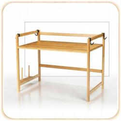 Mikrohullámú Sütő Tartó Állvány Konyhai Polc Bambusz Fa Fűszertartó (6974832395228)