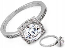 Lovrin Ezüst gyűrű 925 fehér négyzet alakú markiz r16 ajándékba 2.80g