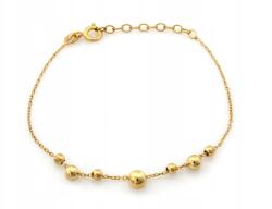 Lovrin 925-ös ezüst karkötő, aranyozott, gömbökkel és charmokkal, divatos mintával (Lovrin 70273)