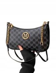 Shein Klasszikus Kézitáska Lánccal És Monogrammal M Fekete 1HC
