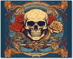  Számozott Festés Koponya Virágokkal 40x50 cm Modern Stílus Akril (B0CY57BB2K)