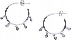 Lovrin Ezüst 925 karika fülbevaló cirkóniákkal, 2, 48g, divatos mintás ajándék, stekkeres (Lovrin 46496)