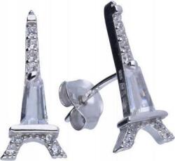 Lovrin Ezüst fülbevaló 925 Eiffel torony fehér cirkónia kövekkel, divatos ajándék (Lovrin 49570)