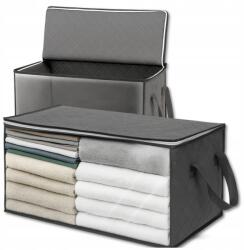 EdiBazzar Nagy Méretű Tárolózsák, szürke, 58×30×31cm, ágyneműhöz, ruhákhoz (Pokrowiec Organizer do szafy na pościel koce)