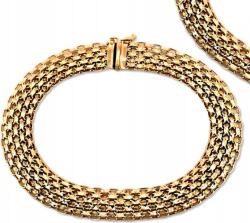 Lovrin Arany karkötő 585 széles bismarck láncszemes elegáns fonattal 14 karátos