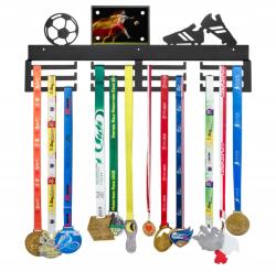  Éremtartó 60 cm-es fekete focistáknak, személyre szabott keret, ajándék