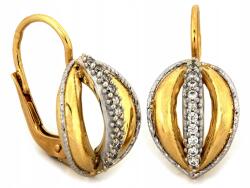 Lovrin Arany fülbevaló angol kapcsos 14k cirkónia kövekkel díszítve, súlya 4.04g ajándékba