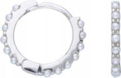 Lovrin Ezüst 925 karika fülbevaló gyöngyökkel, látványos ezüst karika lógós (Lovrin 63430)