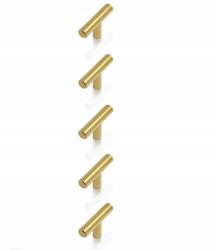  Probrico T-alakú bútorfogantyúk 50mm 5 darabos szett, arany színű (B071VFYRWB-1)