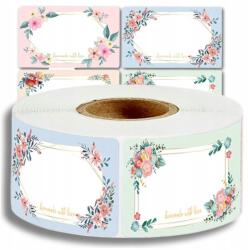  Öntapadó címkék, matricák tárolóedényekre, üvegekre, fűszerekre, befőttekre 250 db (Naklejki kwiaty etykiety rolka do DIY)