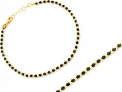 Lovrin Arany karkötő 585, klasszikus, golyókból és fekete ródiumból készült, 19, 5 cm-es, 14 karátos