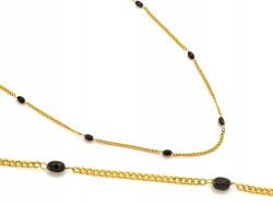 Lovrin Női arany nyaklánc 585 fekete ónix kövekkel, 45-ös méretű, láncon, ajándékba (Lovrin)