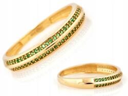 Lovrin Arany gyűrű 585 zöld cirkóniákkal 1, 56g egyedi design ajándék (Lovrin 68713)