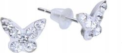 Lovrin 925-ös ezüst fülbevaló pillangókkal, kristályokkal, 1, 5g, eredeti, női ajándék (Lovrin 47807)