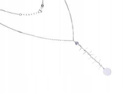 Lovrin 925-ös ezüst nyaklánc, nyakkendő stílusú, kör alakú medállal, divatos design, ajándéknak is kiváló (Lovrin 64513)