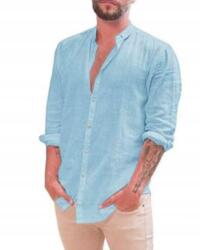 D-look Férfi ing, alkalmi, állógalléros, normál szabású, lenvászon-pamut, L-es méret (#175x)