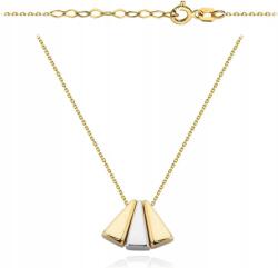 Lovrin Női arany nyaklánc 585, mozgó háromszögekkel, kétféle arany színben (Lovrin)
