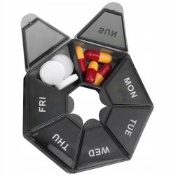 EdiBazzar Gyógyszeradagoló doboz, heti gyógyszerrendszerező, 7 napos tablettatartó kazetta (Pudełko koło organizer tygodniowy)