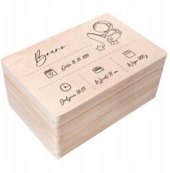 Creative Deco Emlékdoboz gyermeknek, mérföldkő ajándék, első születésnap, születés, gravírozott, 30x20 cm (JANCDSD130BCUSTOMASTRONAUTLINEFBM)