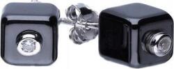 Lovrin Ezüst fülbevaló 925 fekete kocka 2, 5g női divatos ezüst térbeli (Lovrin 48506)