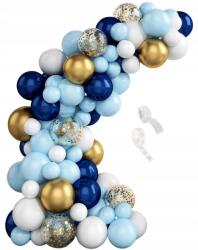 Arany-kék Lufi Szett 92db kék parti Lufi Girland