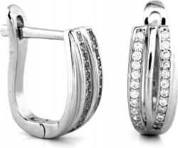 Lovrin 925-ös ezüst fülbevaló, angol kapcsos, fehér cirkónia kövekkel díszítve, divatos