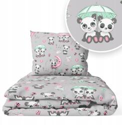 Ankras Ágyneműhuzat 135x100 Gyerek 2EL 100x135 Kiságyhoz (PANDA Z PARASOLEM P-2 135/100 40/60)