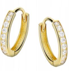 Lovrin Arany fülbevaló 585 karátos, karika formájú, finoman cirkónia kövekkel díszítve, ideális ajándék (60827570)