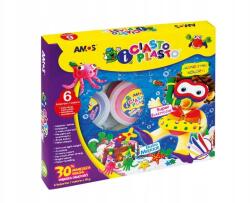 Amos CiastoPlasto gyermek modellező anyag, 6 szín (6x18 g) kiegészítők (62929)