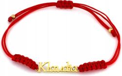 Lovrin Arany karkötő 585 Klaudia névvel, aranyból, piros zsinóron, ajándékba (Lovrin)